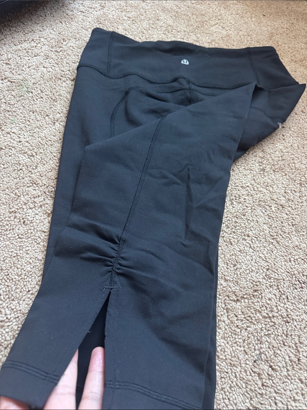 lululemon athletica Black Cropped Leggings with Subtle Logo - Picture 8 of 9